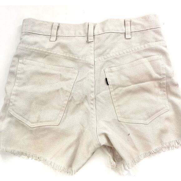 vintage women's 1970's Levi's Sta-Prest big E white high waist cut offs 29 in - Picture 1 of 6